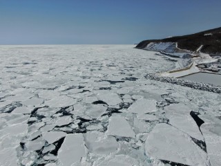 ドローンによる空撮「流氷」